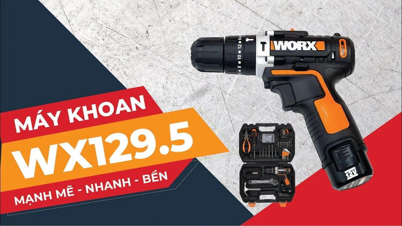 Máy khoan động lực dùng pin Li-ion 12V WX129.5 - Worx Orange